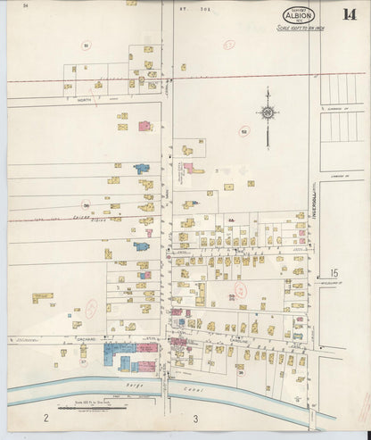 Sanborn Fire Insurance Map from Albion, Orleans County, New York (1941), Sheet #0014 - Complete Map Set gallery image, historic Sanborn map, vintage wall art, New York New York