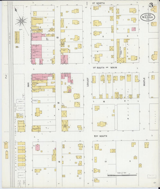 Sanborn Fire Insurance Map from Neoga, Cumberland County, Illinois (1905), Sheet #0003 - Historic Sanborn Fire Insurance Map Print, vintage old map wall art, antique decor, genealogy gift, Illinois Illinois map