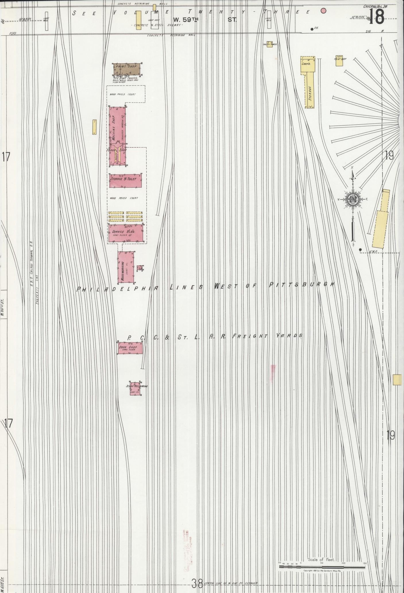 Sanborn Fire Insurance Map from Chicago, Cook County, Illinois (1920), Sheet #0018 - Historic Sanborn Fire Insurance Map Print, vintage old map wall art, antique decor, genealogy gift, Illinois Illinois map