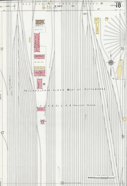 Sanborn Fire Insurance Map from Chicago, Cook County, Illinois (1920), Sheet #0018 - Historic Sanborn Fire Insurance Map Print, vintage old map wall art, antique decor, genealogy gift, Illinois Illinois map