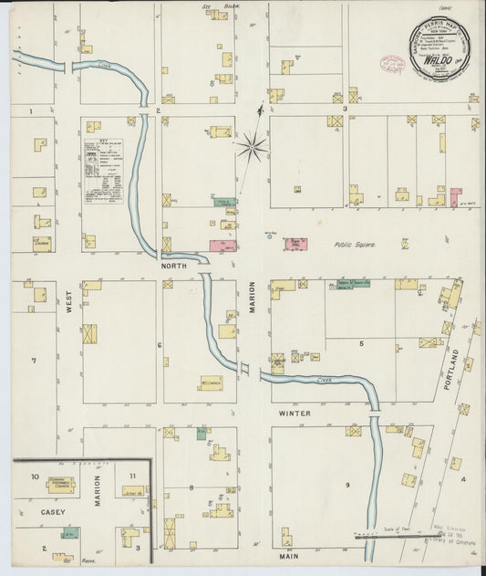 Sanborn Fire Insurance Map from Waldo, Marion County, Ohio (1895), Sheet #0001 - Historic Sanborn Fire Insurance Map Print, vintage old map wall art, antique decor, genealogy gift, Ohio Ohio map