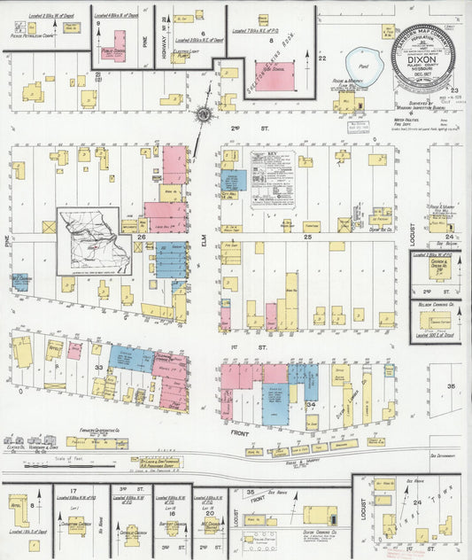 Sanborn Fire Insurance Map from Dixon, Pulaski County, Missouri (1927), Sheet #0001 - Historic Sanborn Fire Insurance Map Print, vintage old map wall art, antique decor, genealogy gift, Missouri Missouri map
