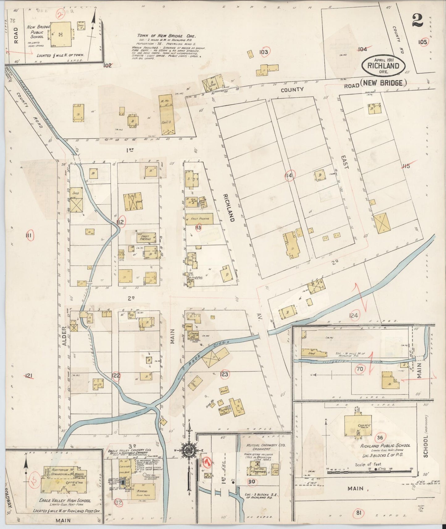 Sanborn Fire Insurance Map from Richland, Baker County, Oregon (1930), Sheet #0002 - Complete Map Set gallery image, historic Sanborn map, vintage wall art, Oregon Oregon