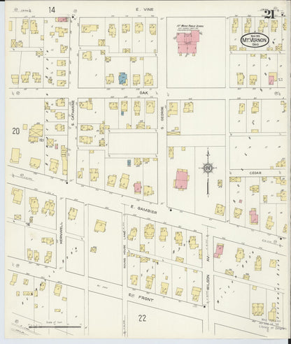Sanborn Fire Insurance Map from Mount Vernon, Knox County, Ohio (1913), Sheet #0021 - Complete Map Set gallery image, historic Sanborn map, vintage wall art, Ohio Ohio