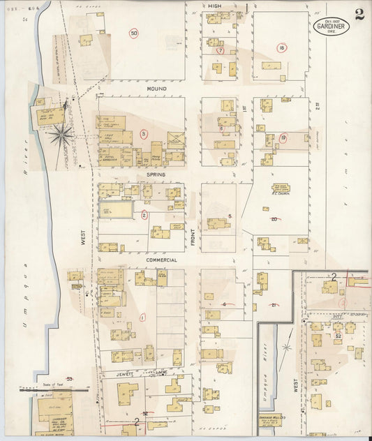 Sanborn Fire Insurance Map from Gardiner, Douglas County, Oregon (1930), Sheet #0002 - Historic Sanborn Fire Insurance Map Print, vintage old map wall art, antique decor, genealogy gift, Oregon Oregon map