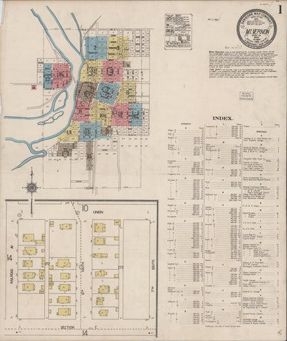 Sanborn Fire Insurance Map from Mount Vernon, Skagit County, Washington (1921), Sheet #0001 - Complete Map Set gallery image, historic Sanborn map, vintage wall art, Washington Washington