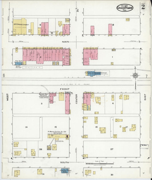 Sanborn Fire Insurance Map from Grand Prairie, Dallas County, Texas (1920), Sheet #0002 - Historic Sanborn Fire Insurance Map Print, vintage old map wall art, antique decor, genealogy gift, Texas Texas map