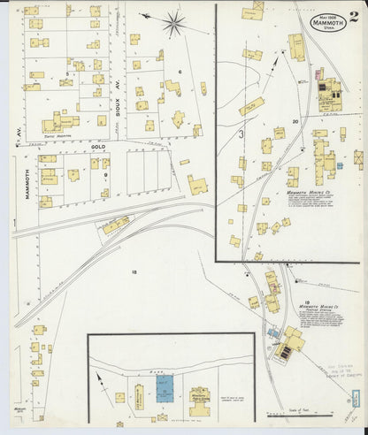 Sanborn Fire Insurance Map from Mammoth, Juab County, Utah (1908), Sheet #0002 - Complete Map Set gallery image, historic Sanborn map, vintage wall art, Utah Utah