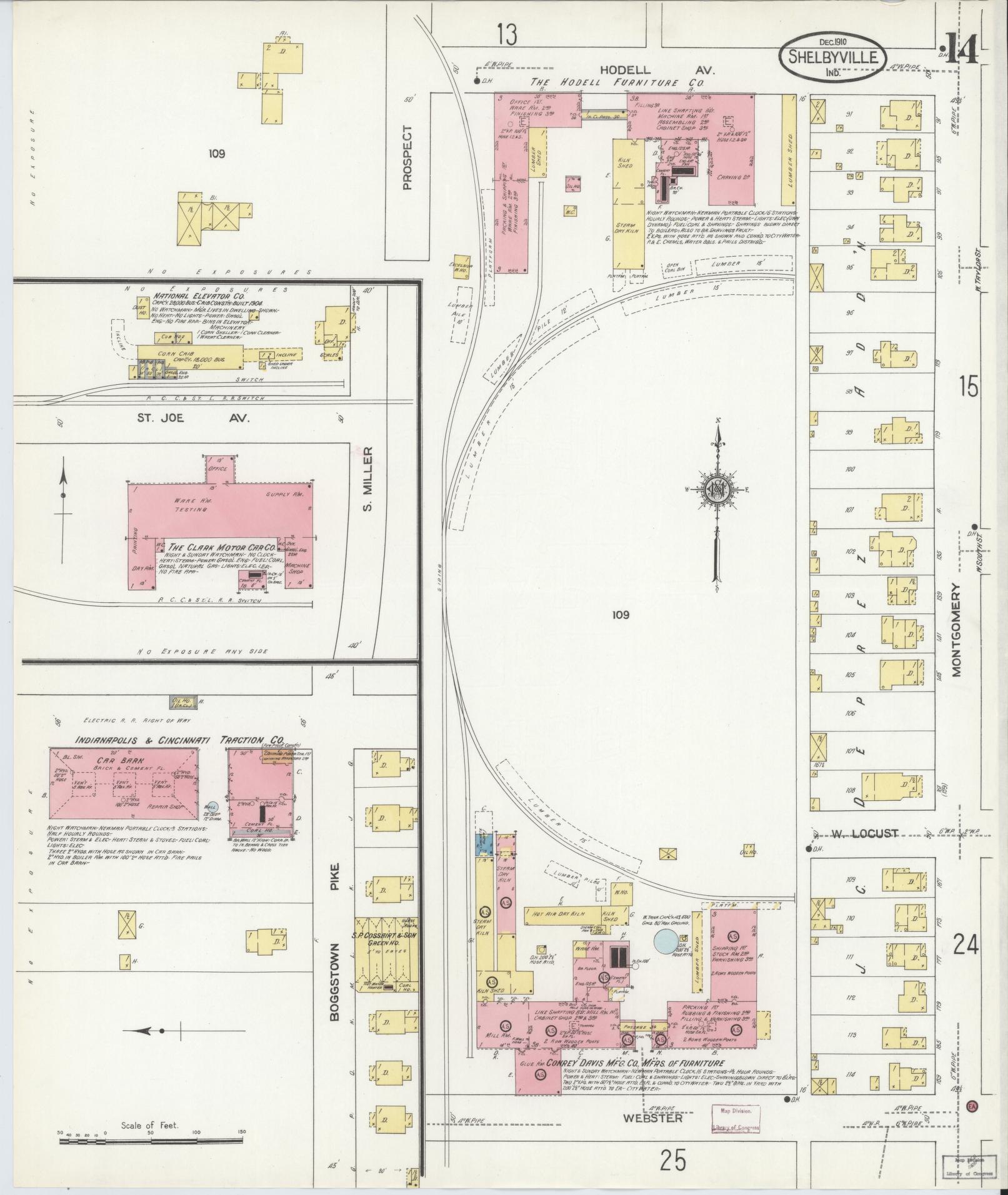 Sanborn Fire Insurance Map from Shelbyville, Shelby County, Indiana (1910), Sheet #0014 - Complete Map Set gallery image, historic Sanborn map, vintage wall art, Indiana Indiana