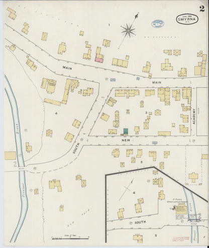 Sanborn Fire Insurance Map from Smyrna, Chenango County, New York (1894), Sheet #0002 - Complete Map Set gallery image, historic Sanborn map, vintage wall art, New York New York