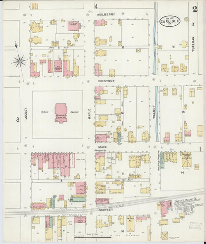 Sanborn Fire Insurance Map from Carlisle, Nicholas County, Kentucky (1897), Sheet #0002 - Complete Map Set gallery image, historic Sanborn map, vintage wall art, Kentucky Kentucky