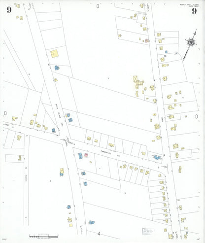 Sanborn Fire Insurance Map from Rocky Hill, Hartford County, Connecticut (1950), Sheet #0009 - Complete Map Set gallery image, historic Sanborn map, vintage wall art, Connecticut Connecticut