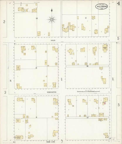 Sanborn Fire Insurance Map from Hillsboro, Washington County, Oregon (1902), Sheet #0004 - Complete Map Set gallery image, historic Sanborn map, vintage wall art, Oregon Oregon