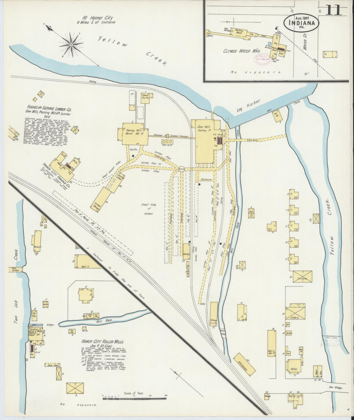 Sanborn Fire Insurance Map from Indiana, Indiana County, Pennsylvania (1888), Sheet #0011 - Historic Sanborn Fire Insurance Map Print, vintage old map wall art, antique decor, genealogy gift, Pennsylvania Pennsylvania map