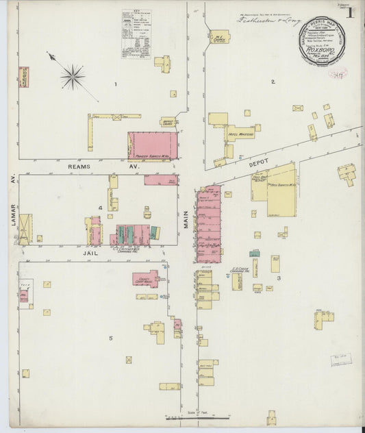 Sanborn Fire Insurance Map from Roxboro, Person County, North Carolina. (1894) – Historic Sanborn Fire Insurance Map Print