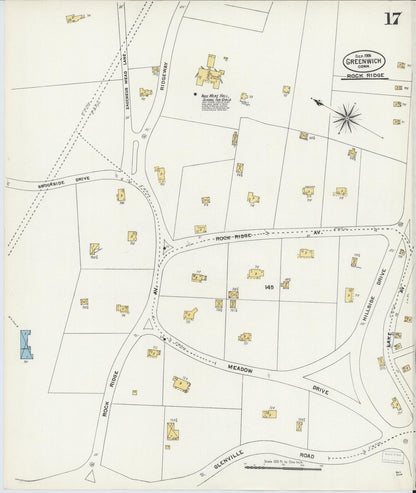 Sanborn Fire Insurance Map from Greenwich, Fairfield County, Connecticut (1906), Sheet #0017 - Complete Map Set gallery image, historic Sanborn map, vintage wall art, Connecticut Connecticut