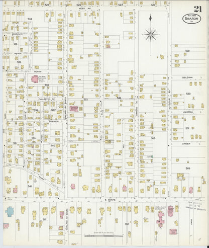 Sanborn Fire Insurance Map from Sharon, Mercer County, Pennsylvania (1908), Sheet #0021 - Complete Map Set gallery image, historic Sanborn map, vintage wall art, Pennsylvania Pennsylvania