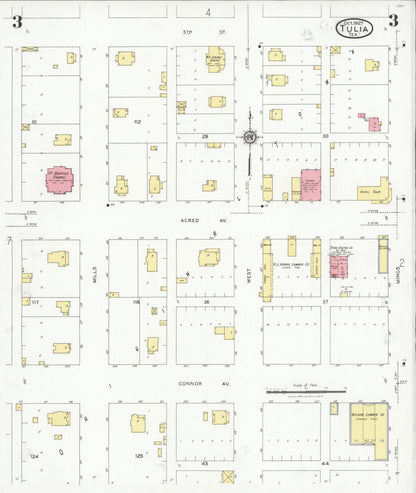 Sanborn Fire Insurance Map from Tulia, Swisher County, Texas (1927), Sheet #0003 - Complete Map Set gallery image, historic Sanborn map, vintage wall art, Texas Texas