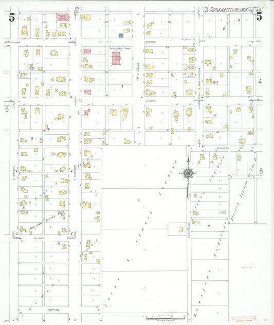 Sanborn Fire Insurance Map from Carthage, Hancock County, Illinois (1943), Sheet #0005 - Historic Sanborn Fire Insurance Map Print, vintage old map wall art, antique decor, genealogy gift, Illinois Illinois map