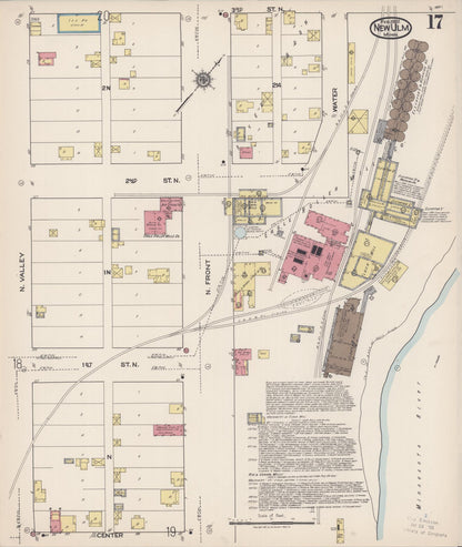 Sanborn Fire Insurance Map from New Ulm, Brown County, Minnesota (1922), Sheet #0017 - Historic Sanborn Fire Insurance Map Print, vintage old map wall art, antique decor, genealogy gift, Minnesota Minnesota map