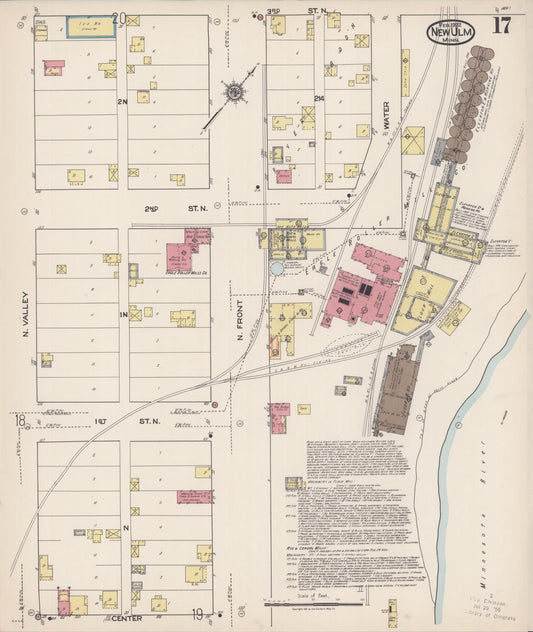 Sanborn Fire Insurance Map from New Ulm, Brown County, Minnesota (1922), Sheet #0017 - Historic Sanborn Fire Insurance Map Print, vintage old map wall art, antique decor, genealogy gift, Minnesota Minnesota map