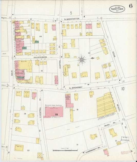 Sanborn Fire Insurance Map from Tarrytown, Westchester County, New York (1903), Sheet #0006 - Historic Sanborn Fire Insurance Map Print, vintage old map wall art, antique decor, genealogy gift, New York New York map