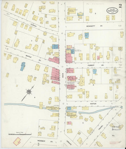 Sanborn Fire Insurance Map from Oakfield, Genesee County, New York (1910), Sheet #0002 - Complete Map Set gallery image, historic Sanborn map, vintage wall art, New York New York