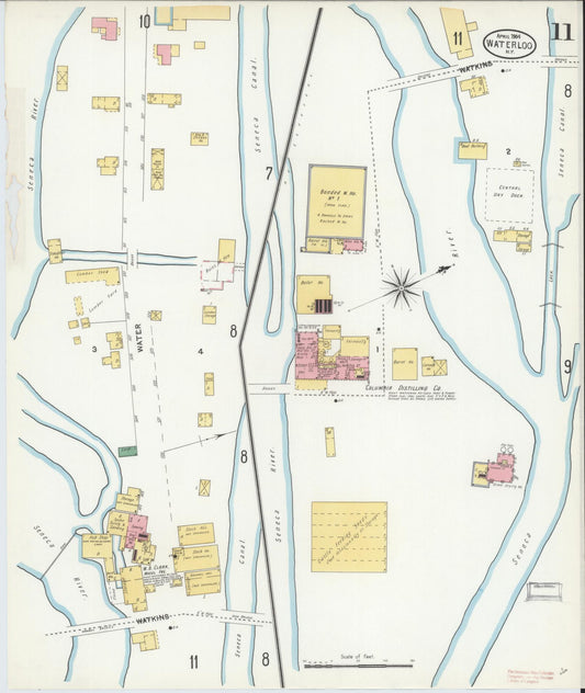 Sanborn Fire Insurance Map from Waterloo, Seneca County, New York (1904), Sheet #0011 - Historic Sanborn Fire Insurance Map Print, vintage old map wall art, antique decor, genealogy gift, New York New York map