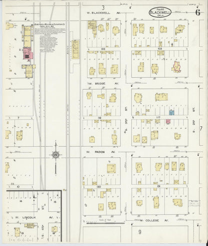 Sanborn Fire Insurance Map from Blackwell, Kay County, Oklahoma (1913), Sheet #0006 - Complete Map Set gallery image, historic Sanborn map, vintage wall art, Oklahoma Oklahoma