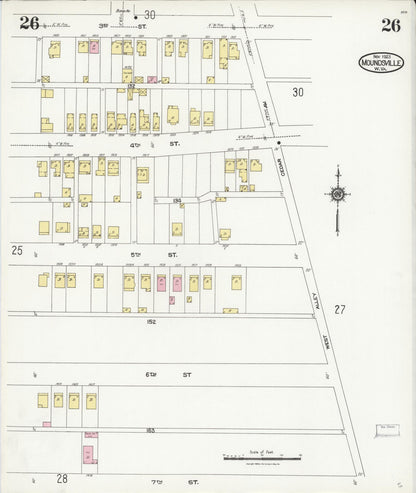 Sanborn Fire Insurance Map from Moundsville, Marshall County, West Virginia (1923), Sheet #0026 - Complete Map Set gallery image, historic Sanborn map, vintage wall art, West Virginia West Virginia