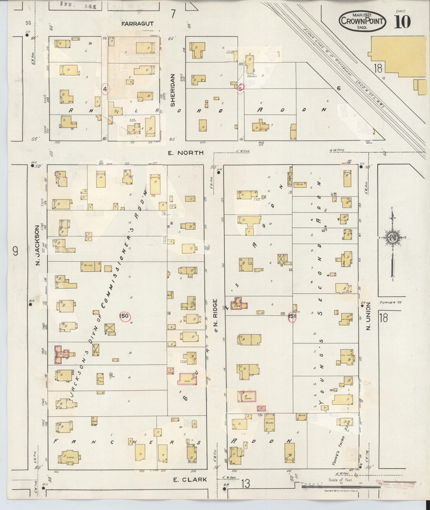Sanborn Fire Insurance Map from Crown Point, Lake County, Indiana (1948), Sheet #0010 - Historic Sanborn Fire Insurance Map Print, vintage old map wall art, antique decor, genealogy gift, Indiana Indiana map