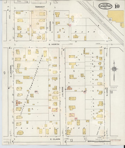 Sanborn Fire Insurance Map from Crown Point, Lake County, Indiana (1948), Sheet #0010 - Historic Sanborn Fire Insurance Map Print, vintage old map wall art, antique decor, genealogy gift, Indiana Indiana map