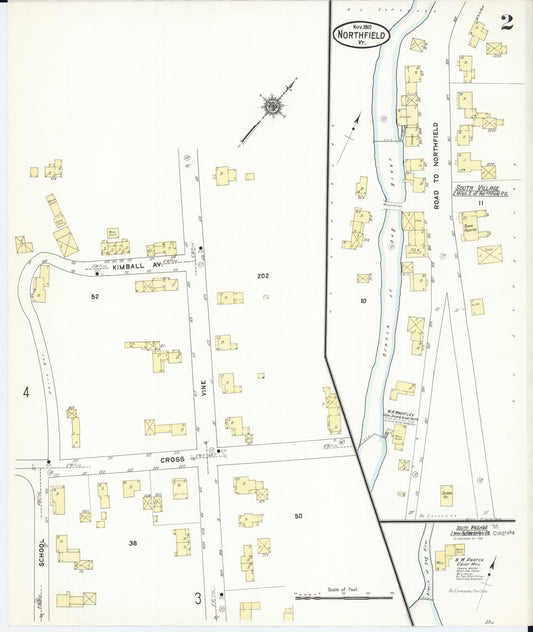 Sanborn Fire Insurance Map from Northfield, Washington County, Vermont (1910), Sheet #0002 - Historic Sanborn Fire Insurance Map Print, vintage old map wall art, antique decor, genealogy gift, Vermont Vermont map