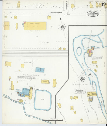 Sanborn Fire Insurance Map from Marquette, Marquette County, Michigan (1904), Sheet #0019 - Historic Sanborn Fire Insurance Map Print, vintage old map wall art, antique decor, genealogy gift, Michigan Michigan map