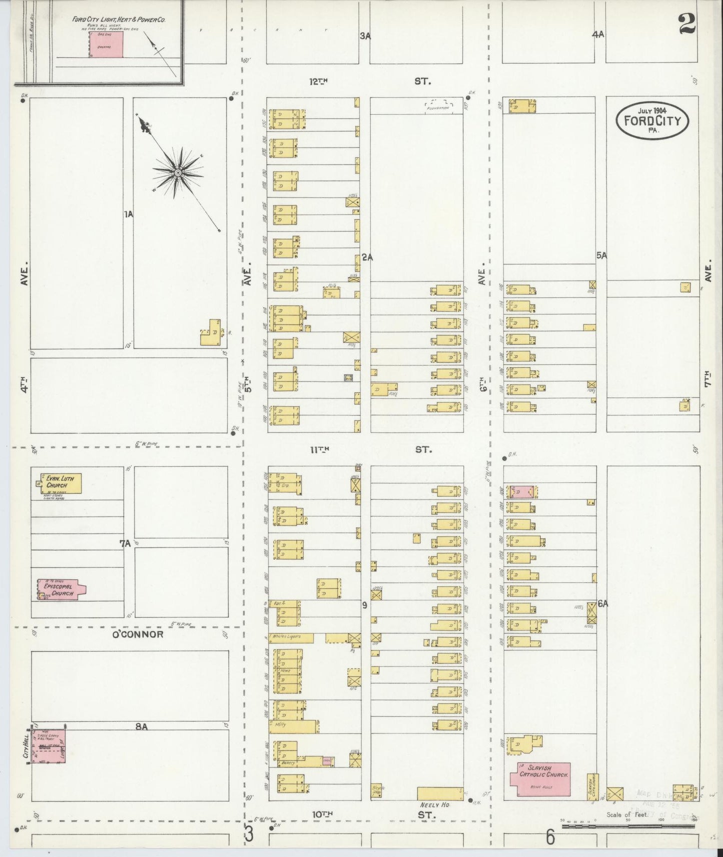 Sanborn Fire Insurance Map from Ford City, Armstrong County, Pennsylvania (1904), Sheet #0002 - Historic Sanborn Fire Insurance Map Print, vintage old map wall art, antique decor, genealogy gift, Pennsylvania Pennsylvania map