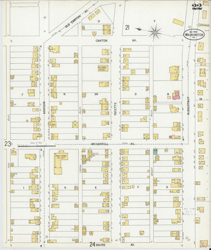 Sanborn Fire Insurance Map from Washington, Washington County, Pennsylvania (1900), Sheet #0022 - Complete Map Set gallery image, historic Sanborn map, vintage wall art, Sanborn Fire Insurance Map from Washington Washington