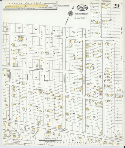Sanborn Fire Insurance Map from Conneaut, Ashtabula County, Ohio (1919), Sheet #0023 - Complete Map Set gallery image, historic Sanborn map, vintage wall art, Ohio Ohio