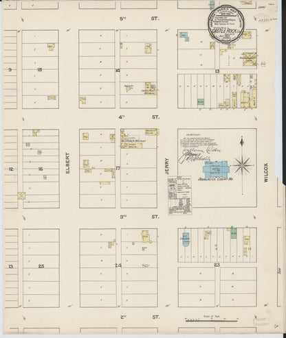 Sanborn Fire Insurance Map from Castle Rock, Douglas County, Colorado (1890), Sheet #0001 - Complete Map Set gallery image, historic Sanborn map, vintage wall art, Colorado Colorado