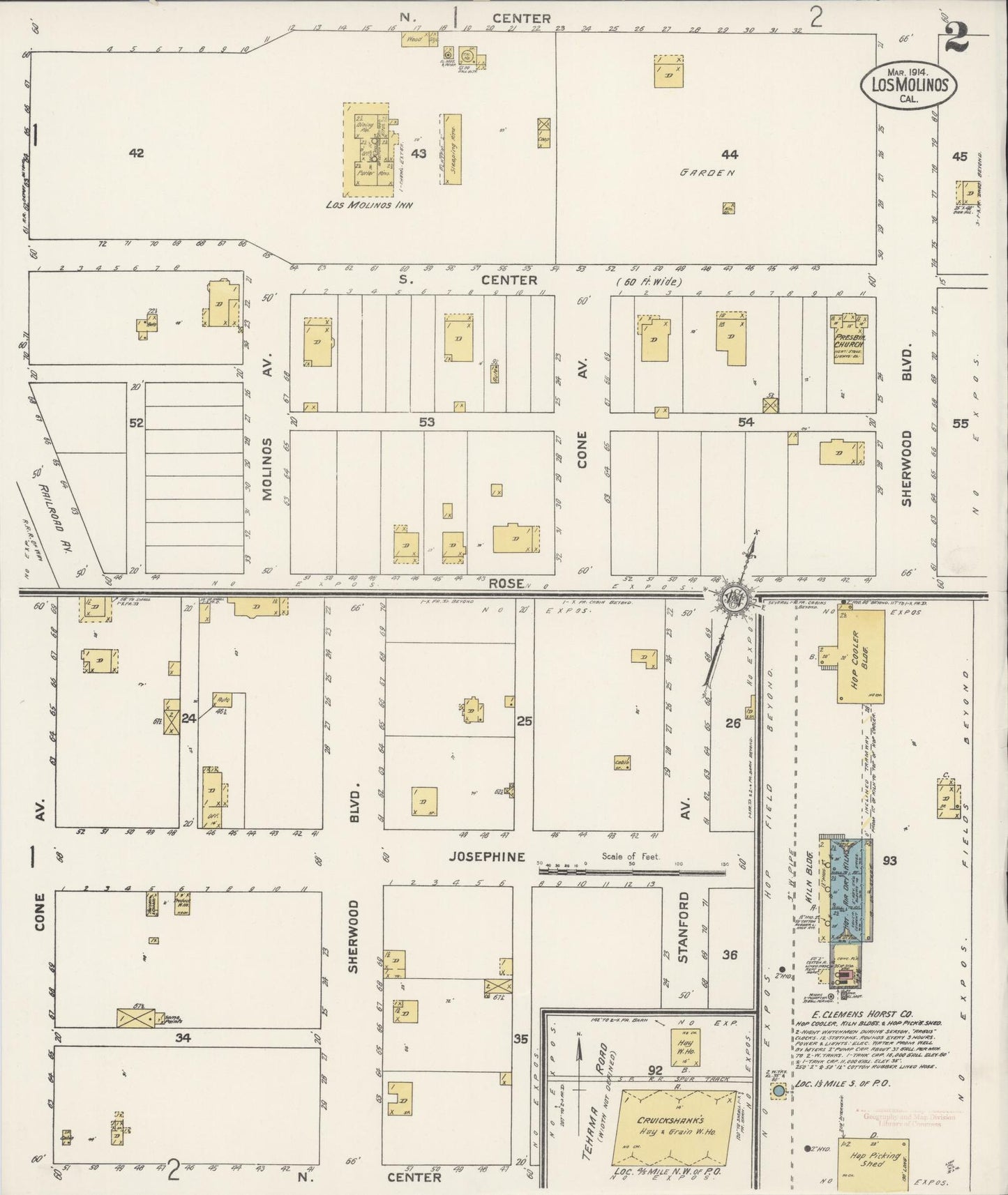 Sanborn Fire Insurance Map from Los Molinos, Tehama County, California (1914), Sheet #0002 - Historic Sanborn Fire Insurance Map Print, vintage old map wall art, antique decor, genealogy gift, California California map