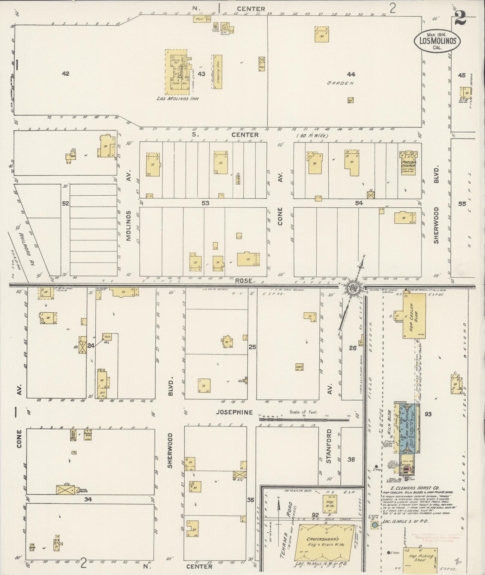 Sanborn Fire Insurance Map from Los Molinos, Tehama County, California (1914), Sheet #0002 - Historic Sanborn Fire Insurance Map Print, vintage old map wall art, antique decor, genealogy gift, California California map