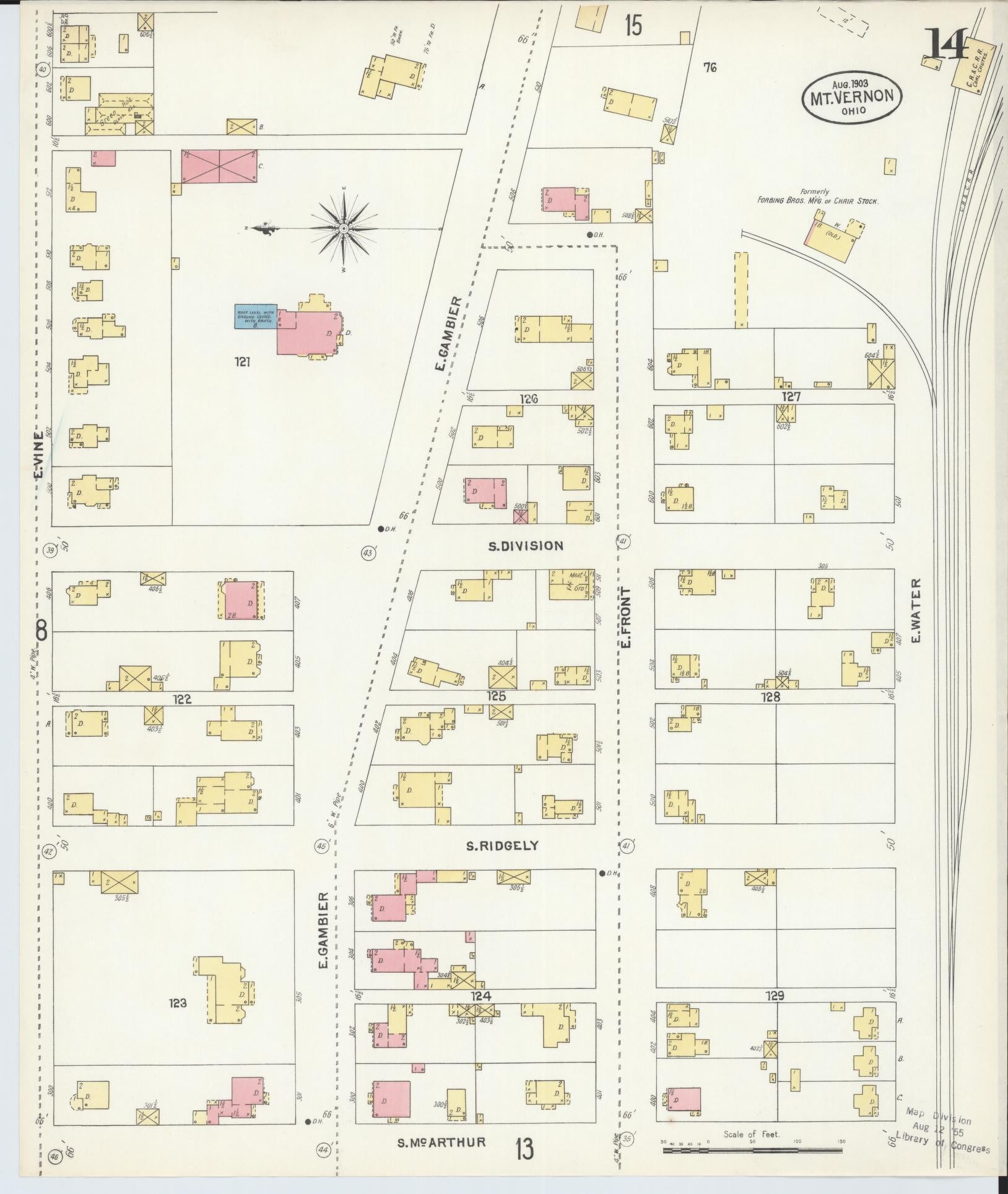 Sanborn Fire Insurance Map from Mount Vernon, Knox County, Ohio (1903), Sheet #0014 - Historic Sanborn Fire Insurance Map Print, vintage old map wall art, antique decor, genealogy gift, Ohio Ohio map
