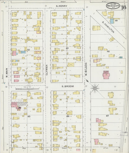 Sanborn Fire Insurance Map from Madison, Dane County, Wisconsin (1892), Sheet #0016 - Complete Map Set gallery image, historic Sanborn map, vintage wall art, Wisconsin Wisconsin