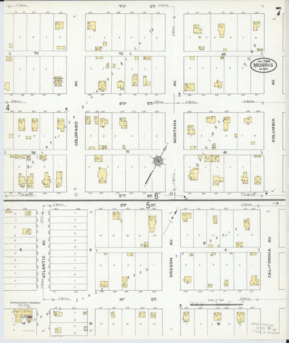 Sanborn Fire Insurance Map from Morris, Stevens County, Minnesota (1909), Sheet #0007 - Complete Map Set gallery image, historic Sanborn map, vintage wall art, Minnesota Minnesota