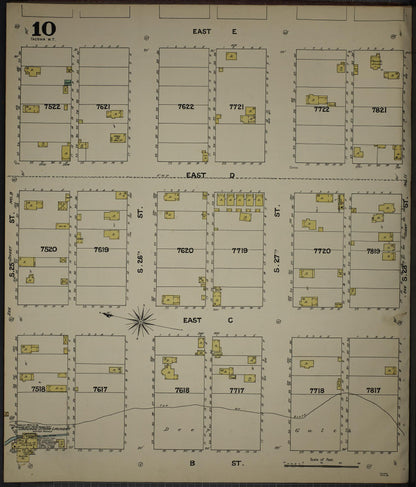 Sanborn Fire Insurance Map from Tacoma, Pierce County, Washington (1888), Sheet #0010 - Complete Map Set gallery image, historic Sanborn map, vintage wall art, Washington Washington