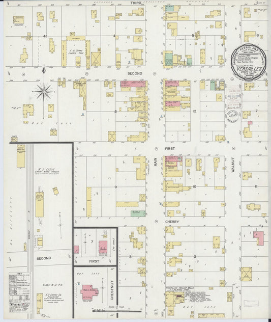 Sanborn Fire Insurance Map from Versailles, Brown County, Illinois (1900), Sheet #0001 - Historic Sanborn Fire Insurance Map Print, vintage old map wall art, antique decor, genealogy gift, Illinois Illinois map