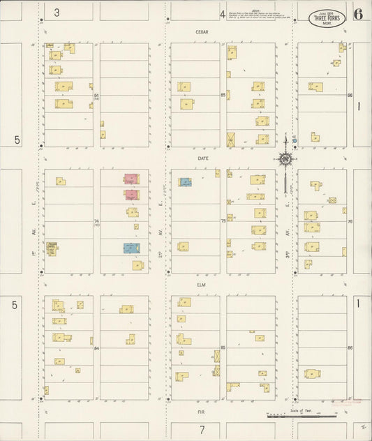 Sanborn Fire Insurance Map from Three Forks, Gallatin County, Montana (1914), Sheet #0006 - Historic Sanborn Fire Insurance Map Print, vintage old map wall art, antique decor, genealogy gift, Montana Montana map