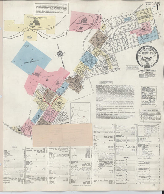 Sanborn Fire Insurance Map from Miami, Gila County, Arizona. (1948) – Historic Sanborn Fire Insurance Map Print