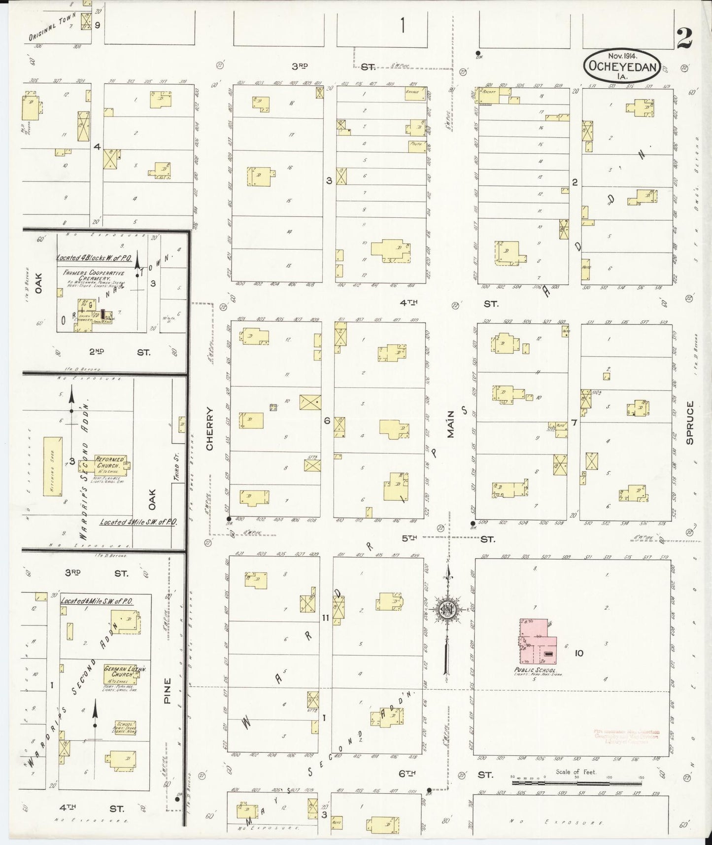 Sanborn Fire Insurance Map from Ocheyedan, Osceola County, Iowa (1914), Sheet #0002 - Historic Sanborn Fire Insurance Map Print