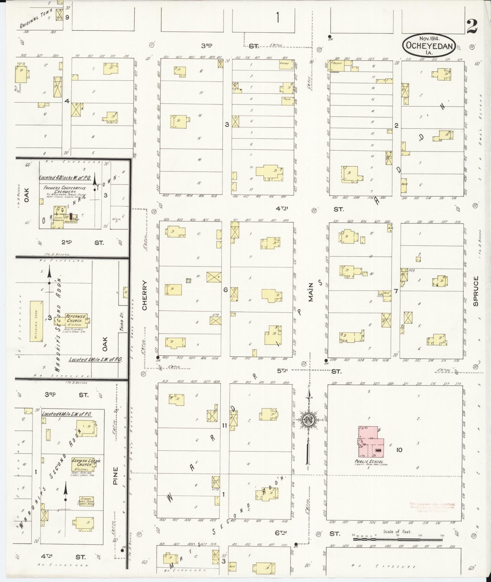 Sanborn Fire Insurance Map from Ocheyedan, Osceola County, Iowa (1914), Sheet #0002 - Historic Sanborn Fire Insurance Map Print