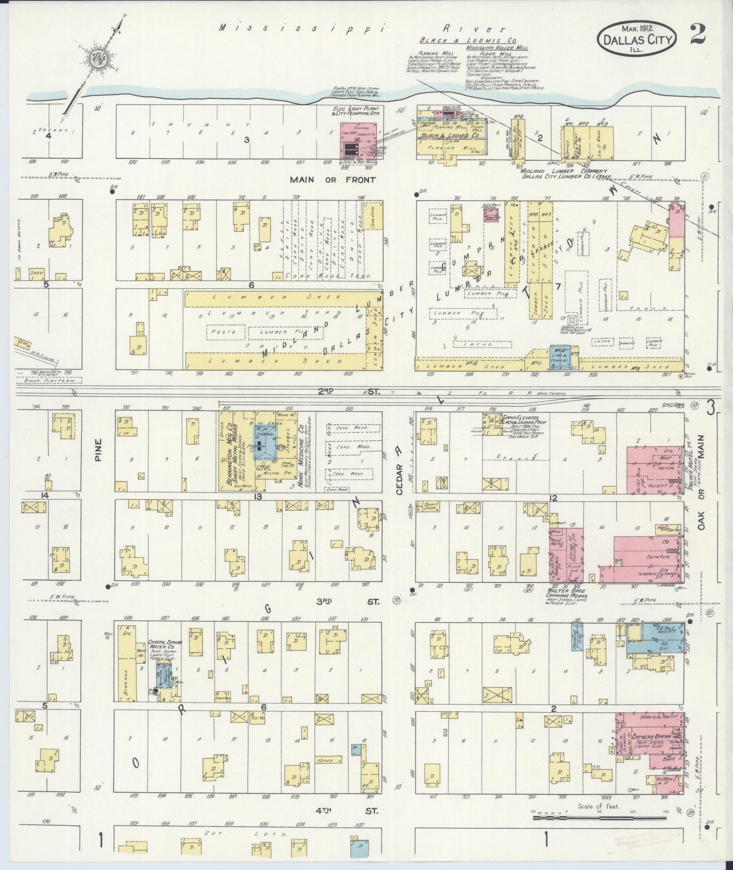 Sanborn Fire Insurance Map from Dallas City, Hancock County, Illinois (1912), Sheet #0002 - Complete Map Set gallery image, historic Sanborn map, vintage wall art, Illinois Illinois
